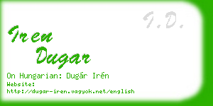 iren dugar business card